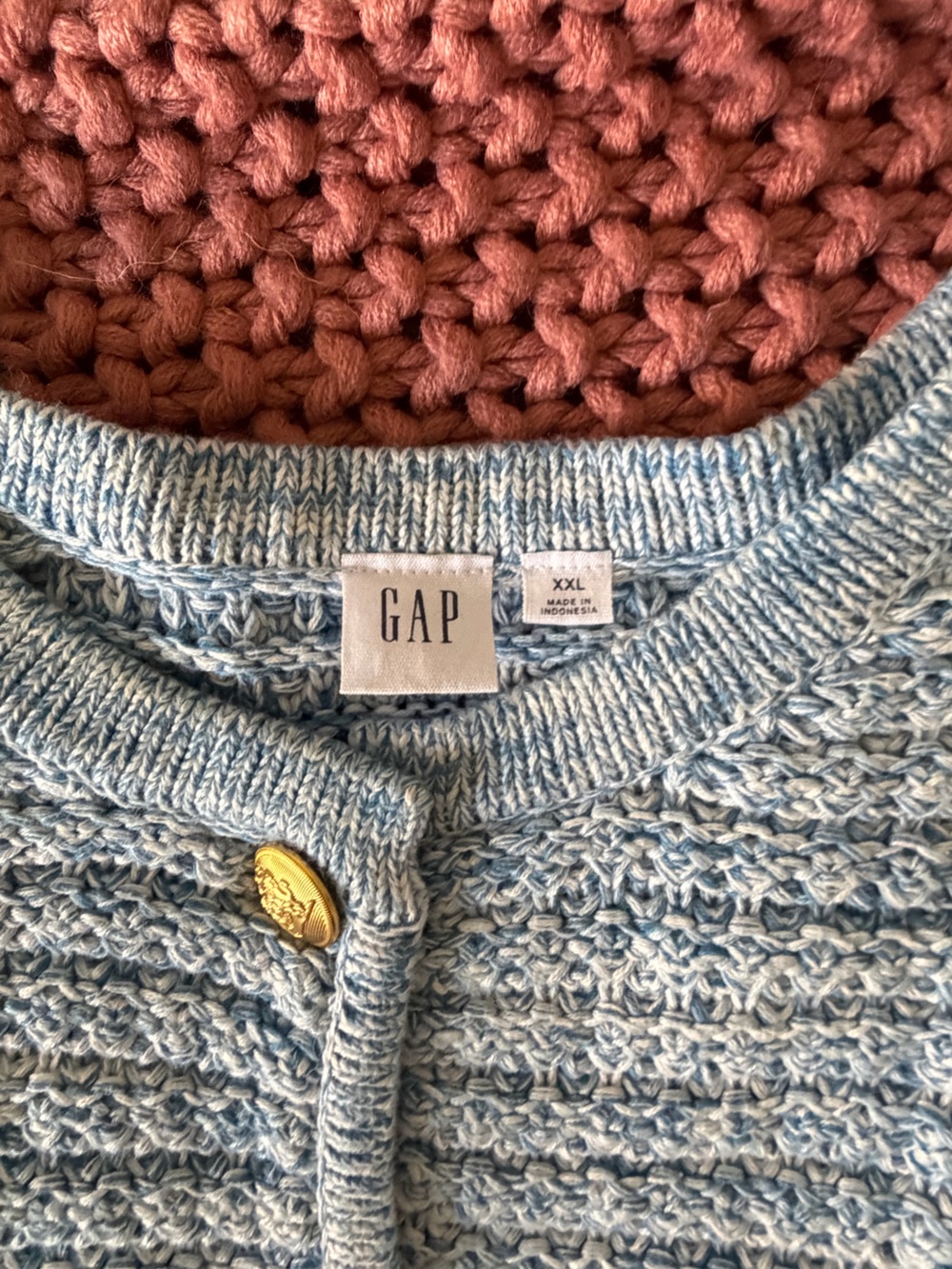 Blue GAP Cardigan 100% Cotton - Picture 2 of 6